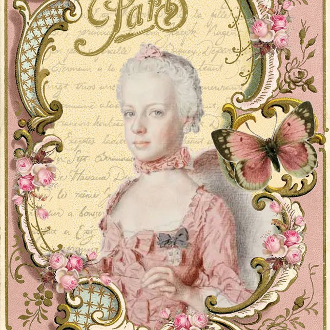 Papier Mousseline Marie en rose Paris Portrait Découpage (Créateur téléchargé)