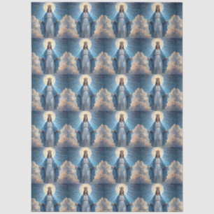 Papier Mousseline Marie Vierge Bleue Céleste 