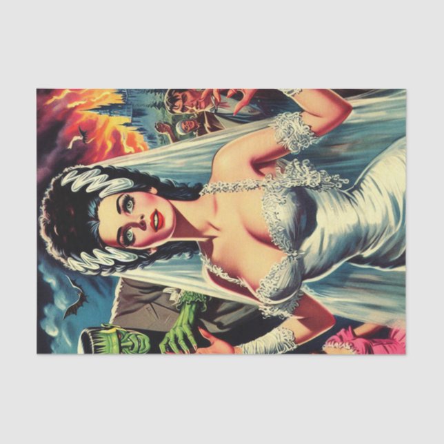 Papier Mousseline Mariée d'horreur vintage (Recto)