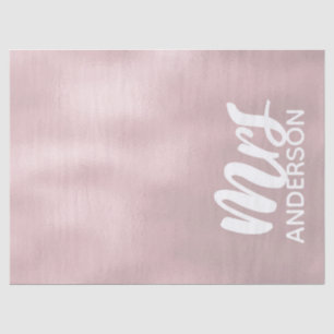 Papier Mousseline Mariée Rose Gold Mme Nom de famille