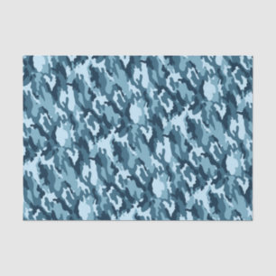 Papier Mousseline Marine et motif bleu-clair de camouflage