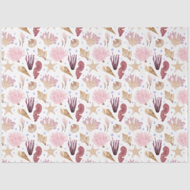 Papier Mousseline Marine Life Series Design 15 Tissu Paper (Recto)