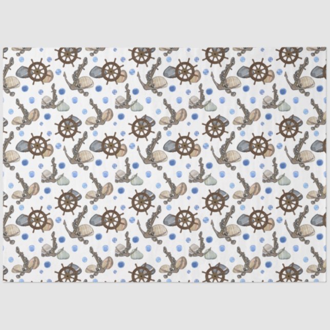 Papier Mousseline Marine Life Series Design 17 Tissu Paper (Recto)