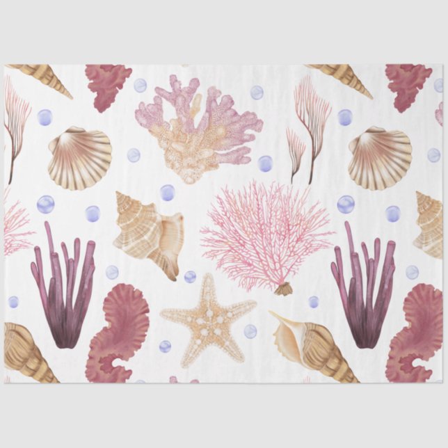 Papier Mousseline Marine Life Series Design 23 Tissue Paper (Recto)