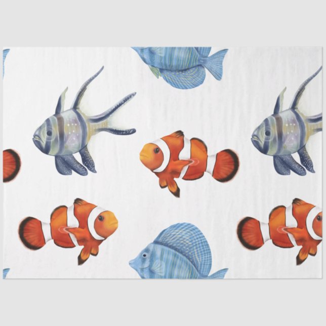 Papier Mousseline Marine Life Series Design 25 Tissue Paper (Recto)