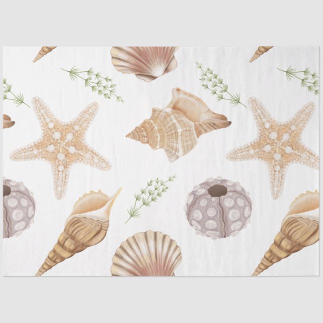 Papier Mousseline Marine Life Series Design 28 Tissue Paper (Recto)