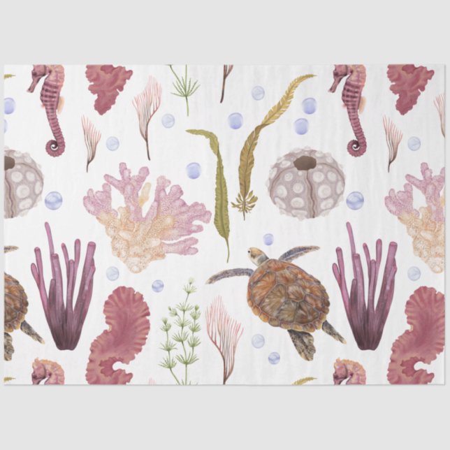 Papier Mousseline Marine Life Series Design 29 Tissue Paper (Recto)