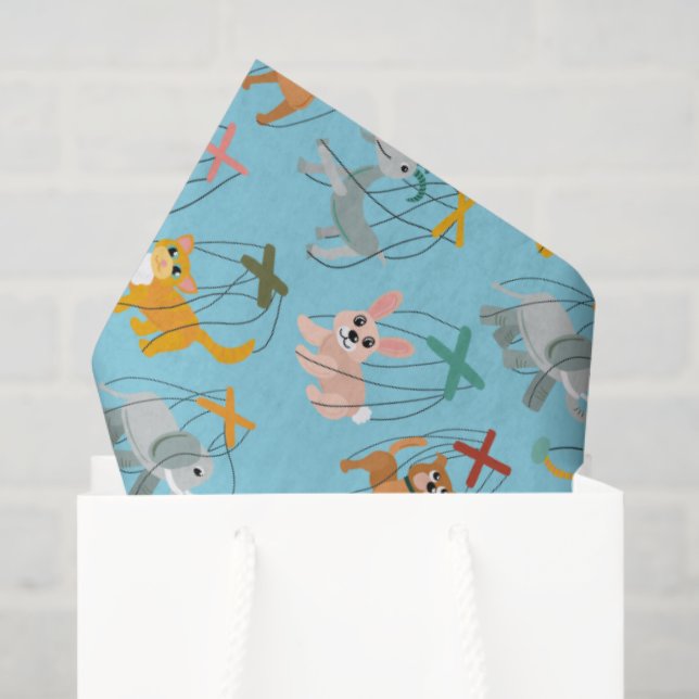 Papier Mousseline Marionnettes marionnettes animal mignet Motif mari (Sac cadeau)