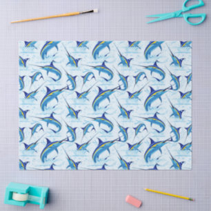 Papier Mousseline Marlin Bleu Jaillissant de l'Océan