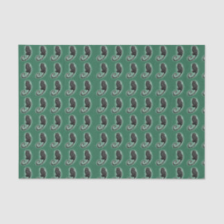 Papier Mousseline Marmoset mignon sur papier de tissu vert