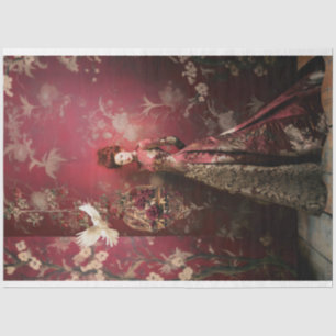 Papier Mousseline Maroon & Or, Modeste Elegance Femme