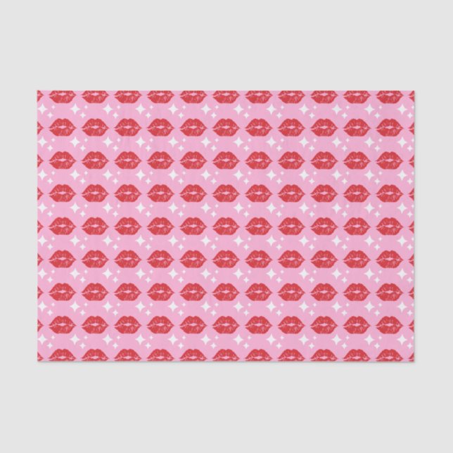 Papier Mousseline Marque moderne Marketing Rose Rouge Kiss Stars Sho (Recto)
