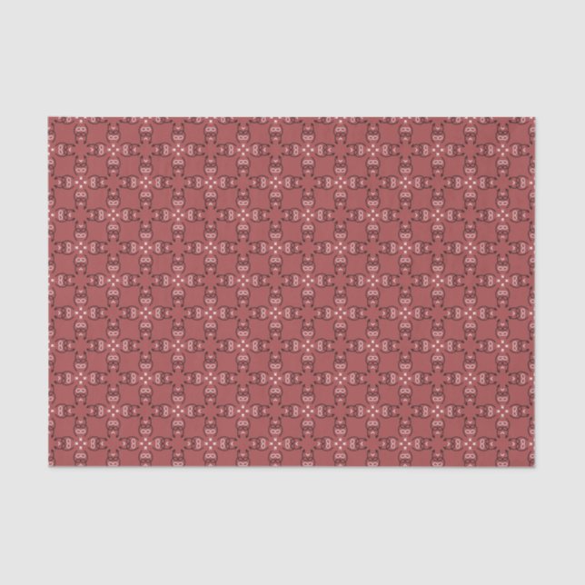 Papier Mousseline Marque Rouge Occidentale Inspiré Bold Retro Cowboy (Recto)