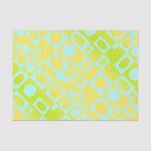 Papier Mousseline Marquee en Lime et Aqua (Recto)