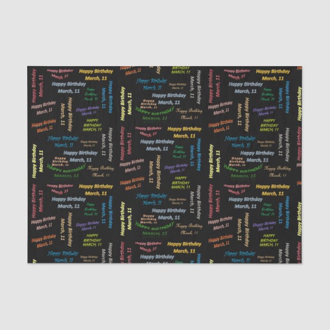 Papier Mousseline Mars, 11 Anniversaire Tissue Paper (Recto)