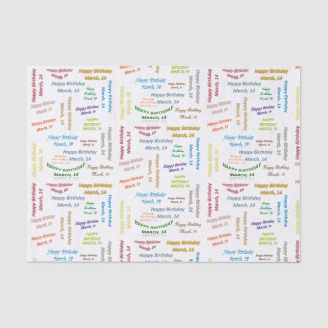 Papier Mousseline Mars, 14 Anniversaire Tissue Paper (Recto)
