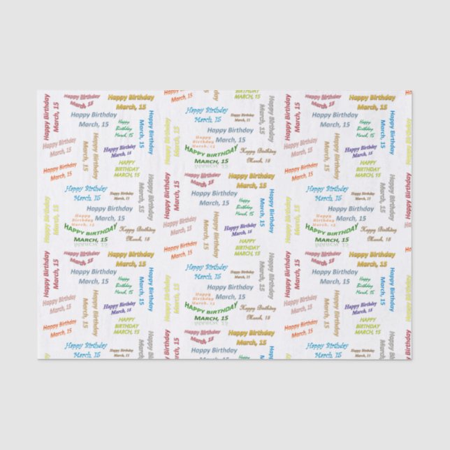 Papier Mousseline Mars, 15 Anniversaire Tissue Paper (Recto)