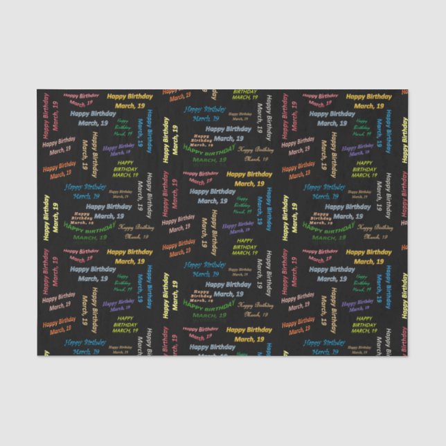 Papier Mousseline Mars, 19 Anniversaire Tissue Paper (Recto)