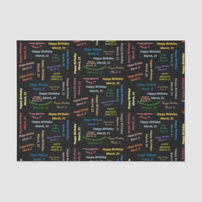Papier Mousseline Mars, 21 Anniversaire Tissue Paper (Recto)