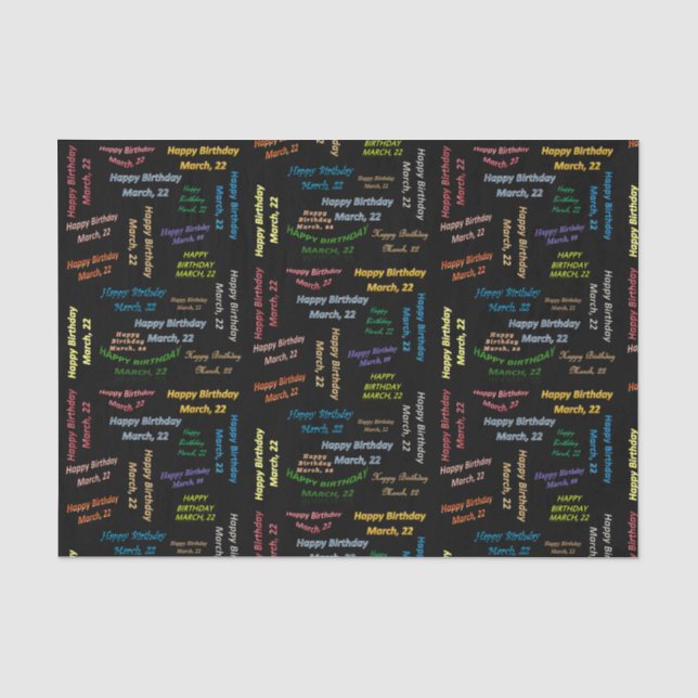 Papier Mousseline Mars, 22 Anniversaire Tissue Paper (Recto)