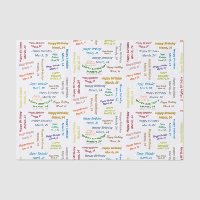 Papier Mousseline Mars, 24 Anniversaire Tissue Paper (Recto)