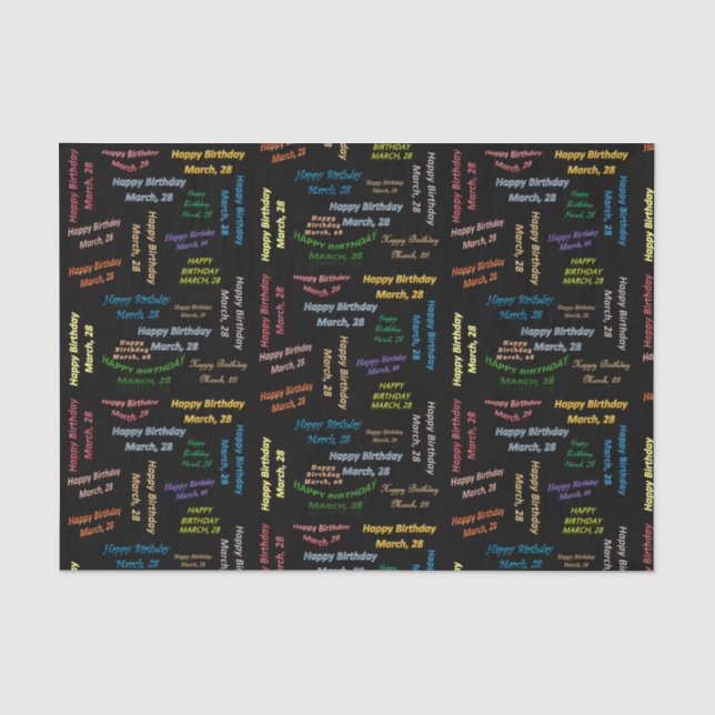 Papier Mousseline Mars, 28 Anniversaire Tissue Paper (Recto)