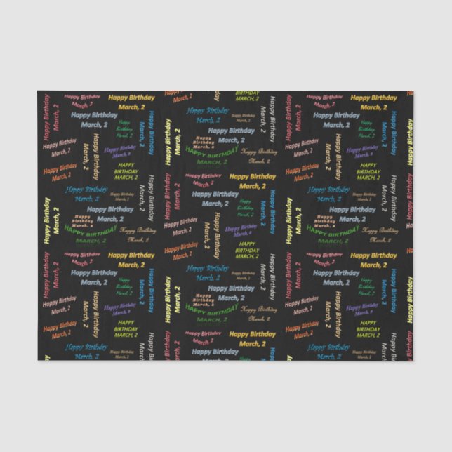 Papier Mousseline Mars, 2 Anniversaire Tissue Paper (Recto)