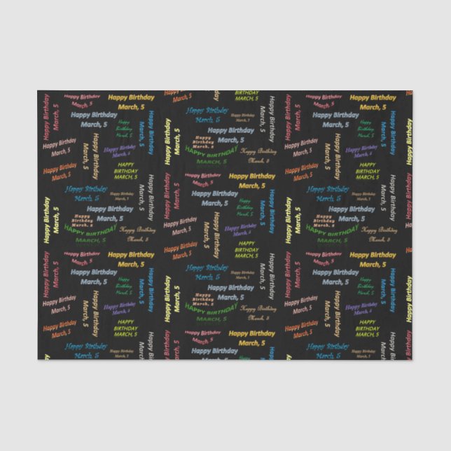 Papier Mousseline Mars, 5 Anniversaire Tissue Paper (Recto)