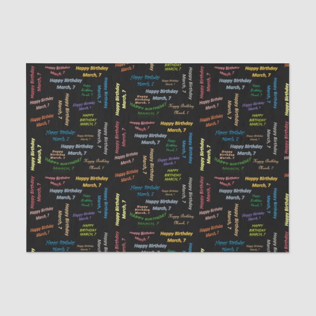 Papier Mousseline Mars, 7 Anniversaire Tissue Paper (Recto)