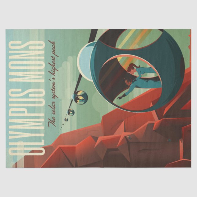 Papier Mousseline Mars Olympus Mons Système solaire Volcano le plus  (Recto)