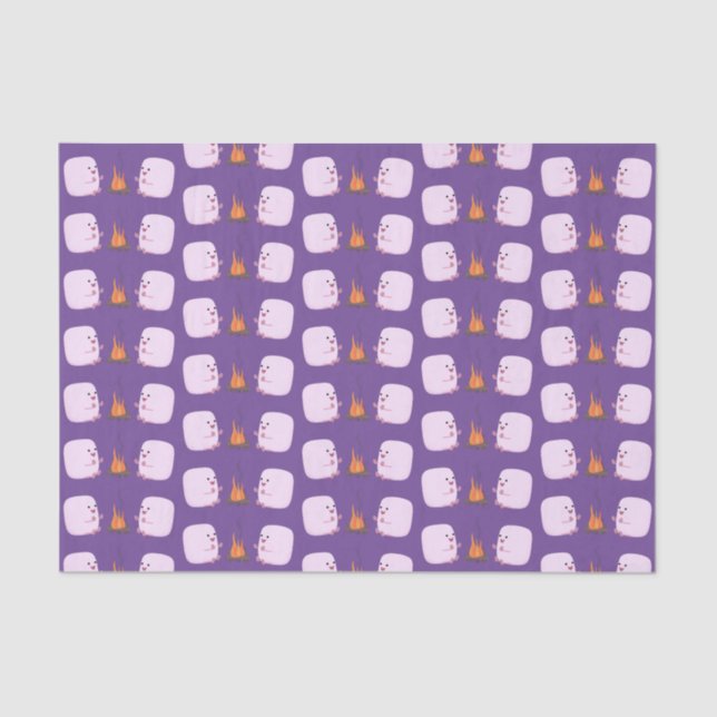 Papier Mousseline Marshmallows mignons roses par dessin animé sur le (Recto)