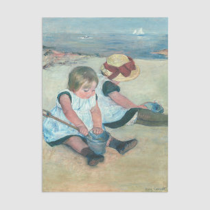 Papier Mousseline Mary Cassatt - Enfants jouant sur la plage