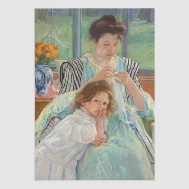 Papier Mousseline Mary Cassatt - Jeune Mère Cousant (Créateur téléchargé)