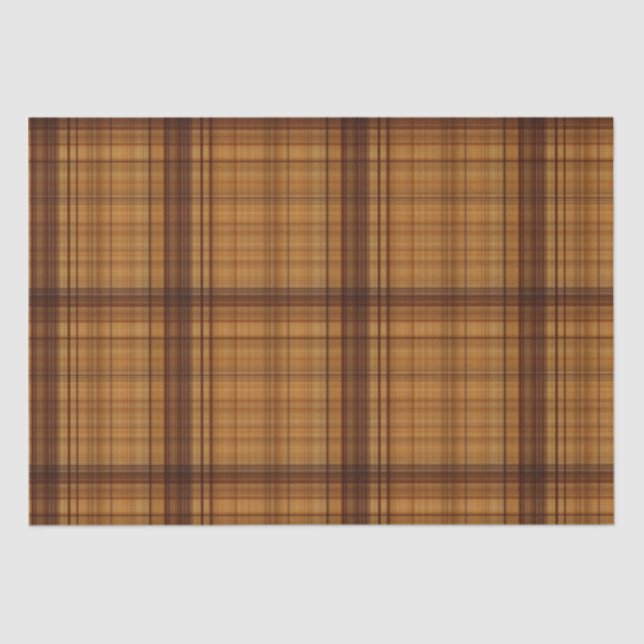 Papier Mousseline Masculine Browns Plaid Motif (Recto)