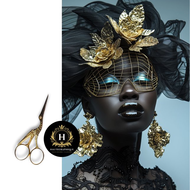 Papier Mousseline Masque de cage d'oiseaux doré noir (Créateur téléchargé)