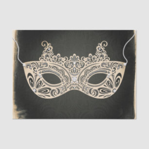 Papier Mousseline Masque de Mascarade Perle Verte Vintage Élégant po