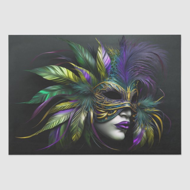Papier Mousseline Masque Mardi Gras (Recto)