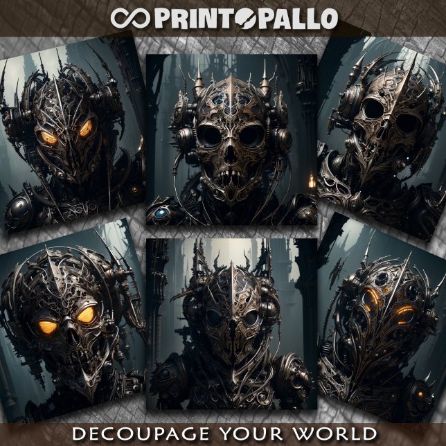 Papier Mousseline Masques de démon cyberpunk gothique  (Créateur téléchargé)