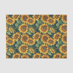 Papier Mousseline Matin de tournesol sur Deep Green