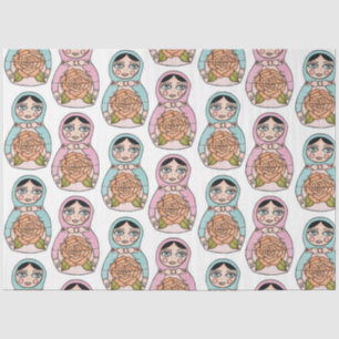 Papier Mousseline Matryoshka Poupée de nidification Babushka Toy Env