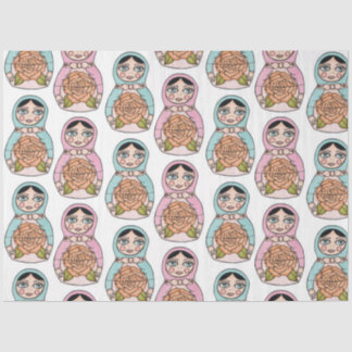 Papier Mousseline Matryoshka Poupée de nidification Babushka Toy Env
