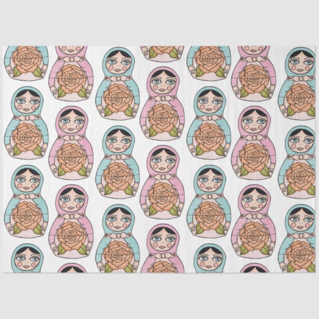 Papier Mousseline Matryoshka Poupée de nidification Babushka Toy Env (Recto)