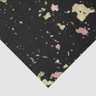 Papier Mousseline Matte Gold et Rose Gold Flakes Noir