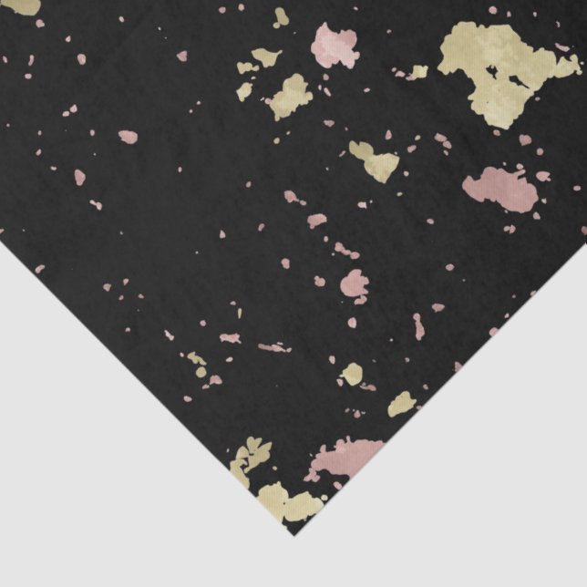 Papier Mousseline Matte Gold et Rose Gold Flakes Noir (Détail)