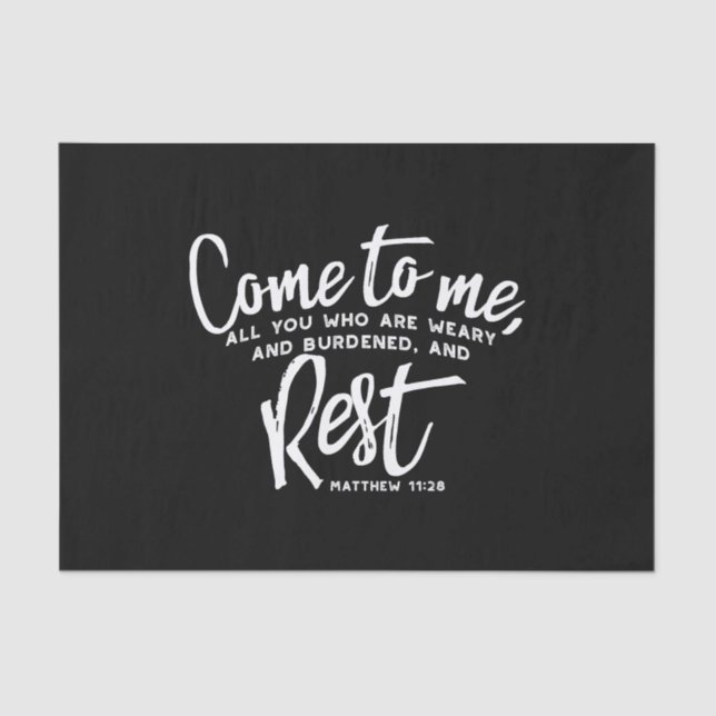 Papier Mousseline Matthieu 11 Verse de la Bible (Recto)