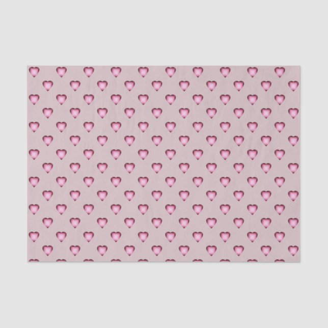 Papier Mousseline Mauve Coeurs Tiny brillants Papier Tissu (Recto)