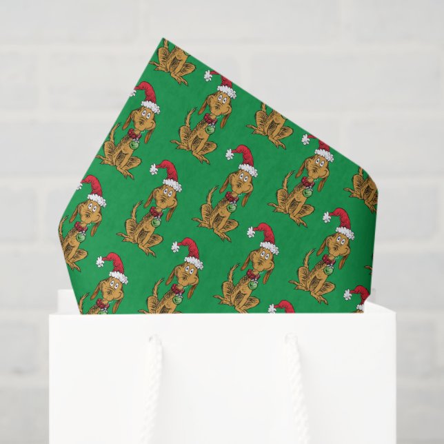 Papier Mousseline Max the Dog in Santa Hat (Sac cadeau)