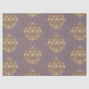 Papier Mousseline Médaillon Mauve Fumé Antique Vintage