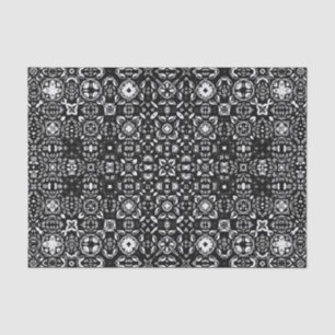 Papier Mousseline Médaillon Médaillon Motif noir et blanc