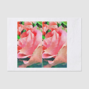 Papier Mousseline Médias mélangés de decoupage rose de bouteille